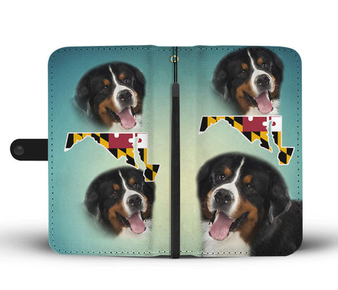 Bernese Mountain Dog Print Wallet CaseMD State