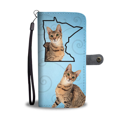 Savannah Cat Print Wallet CaseMN State