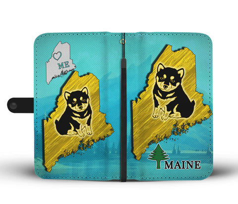 Cute Shiba Inu Dog Art Print Wallet CaseME State