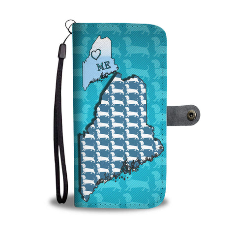 Dachshund Dog Pattern Print Wallet CaseME State