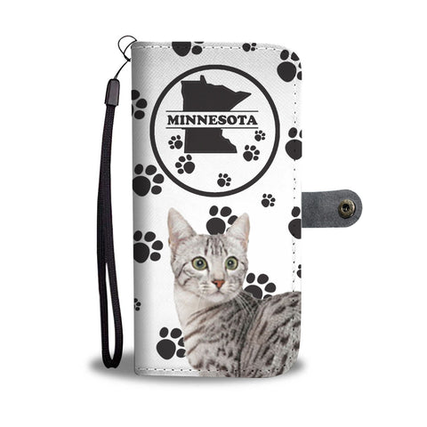 Egyptian Mau Cat Print Wallet CaseMN State