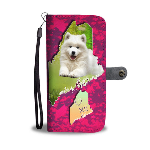 Cute Samoyed Dog Print Wallet CaseME State
