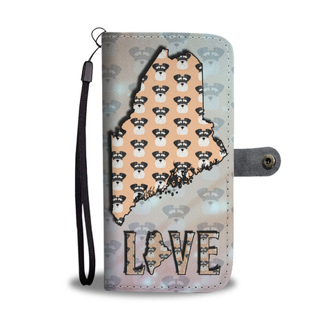 Miniature Schnauzer Dog Pattern Print Wallet CaseME State