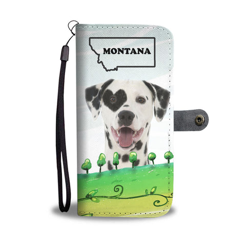 Dalmatian Dog Print Wallet CaseMT State