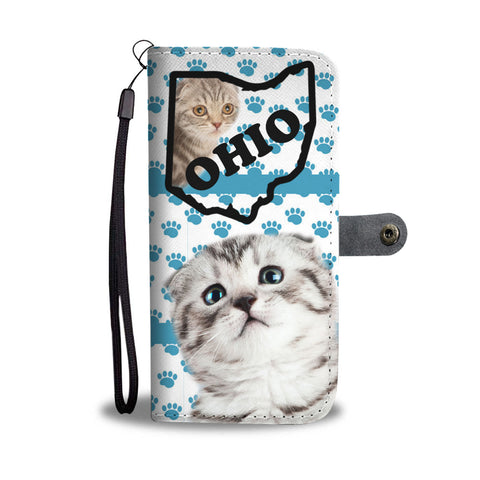 Scottish Fold Cat Paws Print Wallet CaseOH State