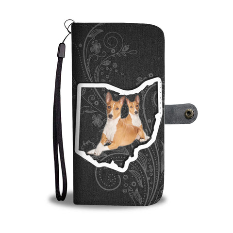 Basenji Dog Print Wallet CaseOH State