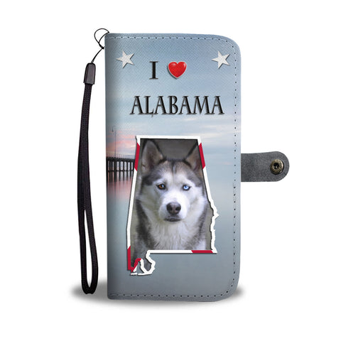 Siberian Husky Print Wallet CaseAL State