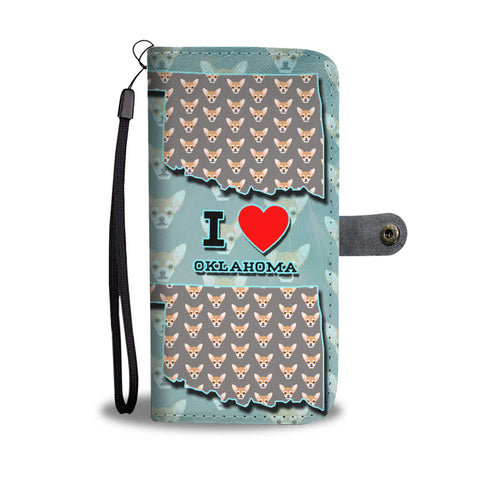 Cute Chihuahua Dog Pattern Print Wallet CaseOK State
