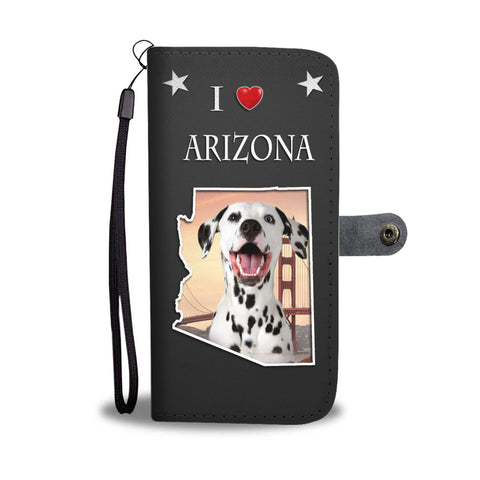 Dalmatian Dog Print Wallet CaseAZ State