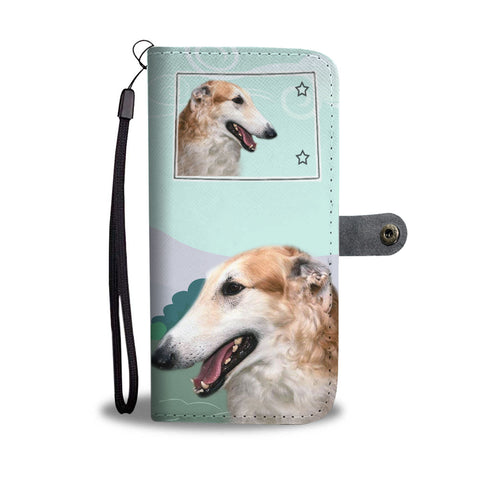 Borzoi Dog Print Wallet CaseCO State