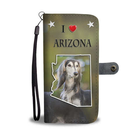 Saluki Dog Print Wallet CaseAZ State