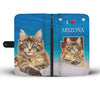 Maine Coon Cat Print Wallet CaseAZ State