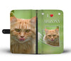 Cute Maine Coon Cat Print Wallet CaseAZ State