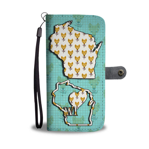 Shiba Inu Dog Pattern Print Wallet CaseWI State