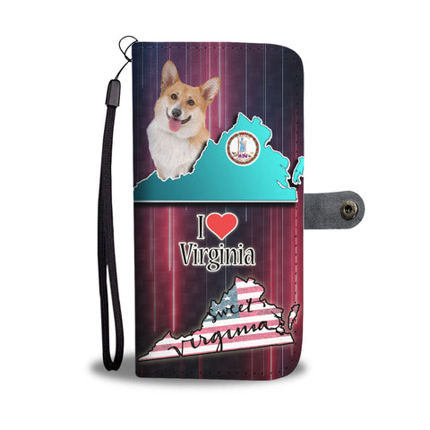 Cardigan Welsh Corgi Dog Print Wallet CaseVA State