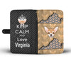 Chihuahua Dog Pattern Print Wallet CaseVA State