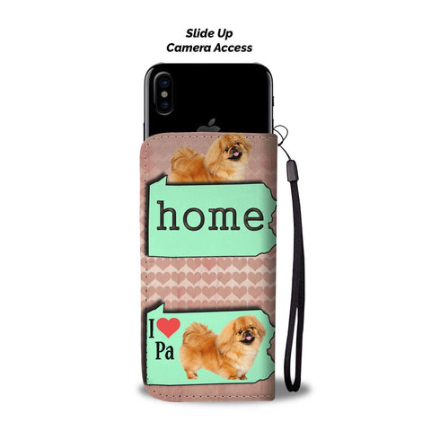Lovely Pekingese Dog Print Wallet CasePA State