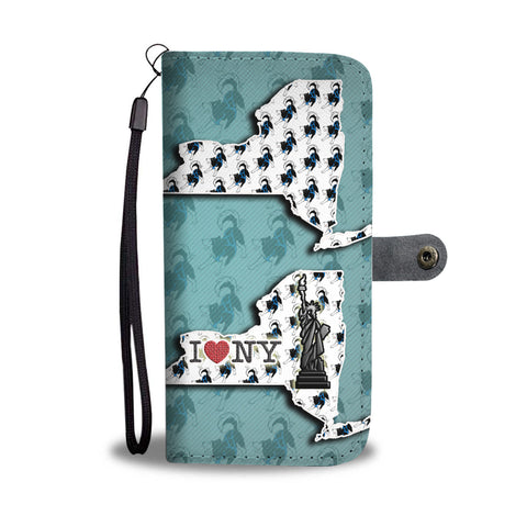Siberian Husky Dog Pattern Print Wallet CaseNY State