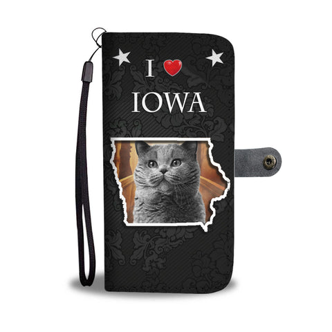 British Shorthair Cat Print Wallet CaseIA State