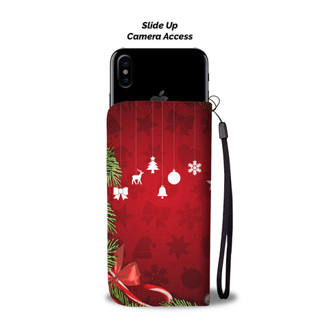 Cute Dalmatian Dog On Christmas Print Wallet Case