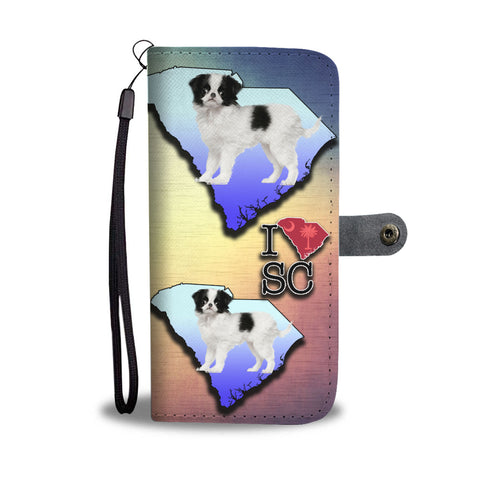 Lovely Japanese Chin Dog Print Wallet CaseSC State