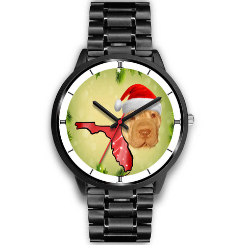 Cute Shar Pei Print On Christmas Wrist WatchFL State