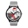 Alaskan Malamute On Christmas Print Wrist WatchFL State