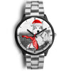 Alaskan Malamute On Christmas Print Wrist WatchFL State