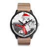 Alaskan Malamute On Christmas Print Wrist WatchFL State