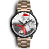Alaskan Malamute On Christmas Print Wrist WatchFL State
