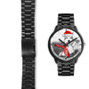 Alaskan Malamute On Christmas Print Wrist WatchFL State