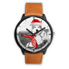 Alaskan Malamute On Christmas Print Wrist WatchFL State