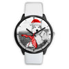 Alaskan Malamute On Christmas Print Wrist WatchFL State