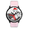 Alaskan Malamute On Christmas Print Wrist WatchFL State