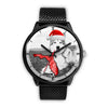 Alaskan Malamute On Christmas Print Wrist WatchFL State