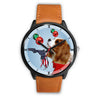 Cavalier King Charles Spaniel On Christmas Print Wrist WatchFL State