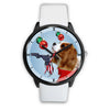 Cavalier King Charles Spaniel On Christmas Print Wrist WatchFL State