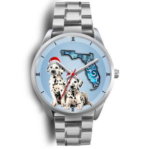 Cute Dalmatian On Christmas Florida Wrist Watch