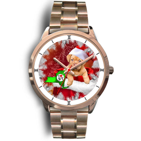 Bordeaux Mastiff Dog New York Christmas Special Wrist Watch