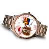 Basset Hound On Christmas Arizona Golden Wrist Watch