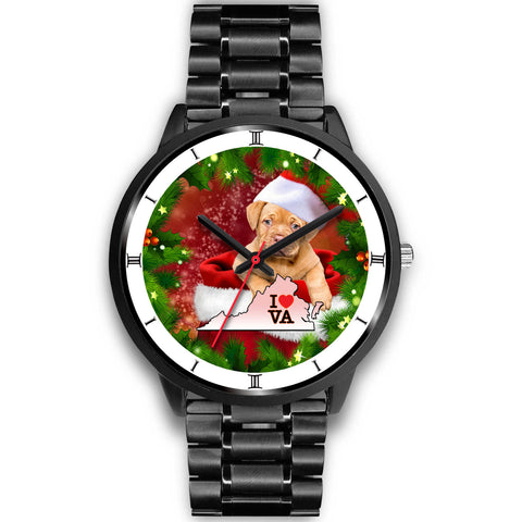 Cute Bordeaux Mastiff Dog Virginia Christmas Special Wrist Watch