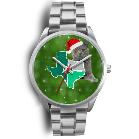 Chartreux Cat Texas Christmas Special Wrist Watch