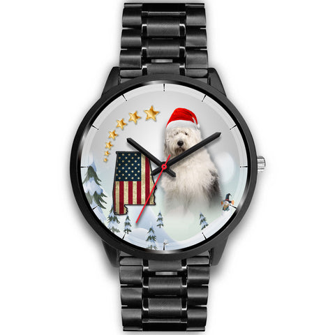 Old English Sheepdog Alabama Christmas Wrist Watch
