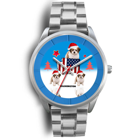 Shih Poo Dog Washington Christmas Special Wrist Watch