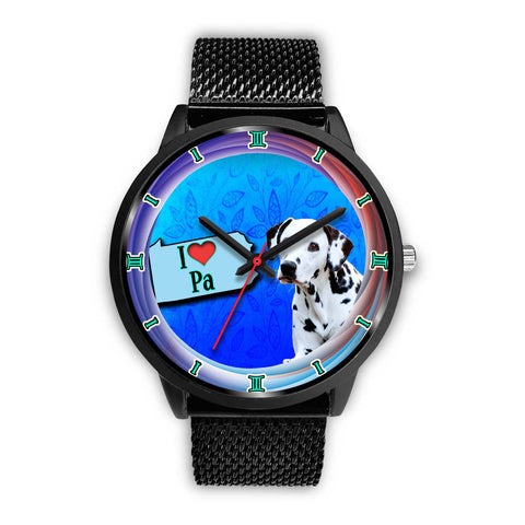 Dalmatian Dog On Blue Pennsylvania Christmas Special Wrist Watch
