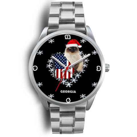 Himalayan Cat Georgia Christmas Special Wrist Watch