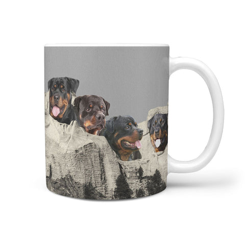 Rottweiler Dog Mount Rushmore Print 360 Mug