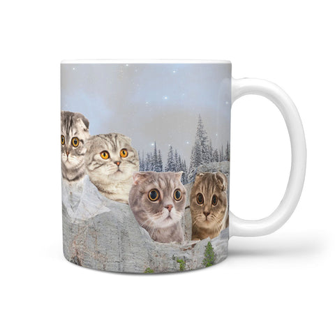 Scottish Fold Cat Mount Rushmore Print 360 Mug