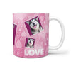 Siberian Husky Love Print 360 White Mug