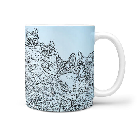 Norwegian Forest cat Blue Mount Rushmore Print 360 White Mug